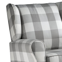 Patli Gray&White Fabric Glider Chair with Swivel