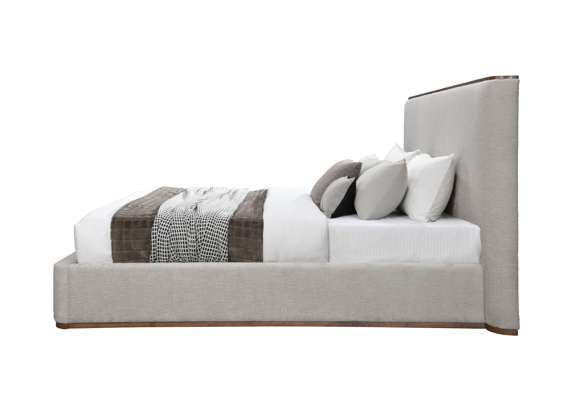 Orane Gray Fabric Queen Bed