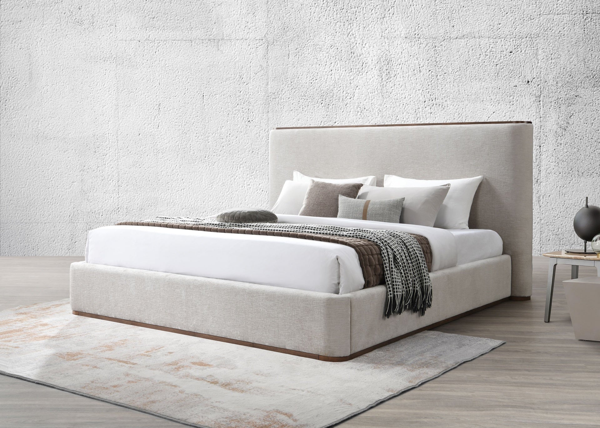 Orane Gray Fabric Queen Bed
