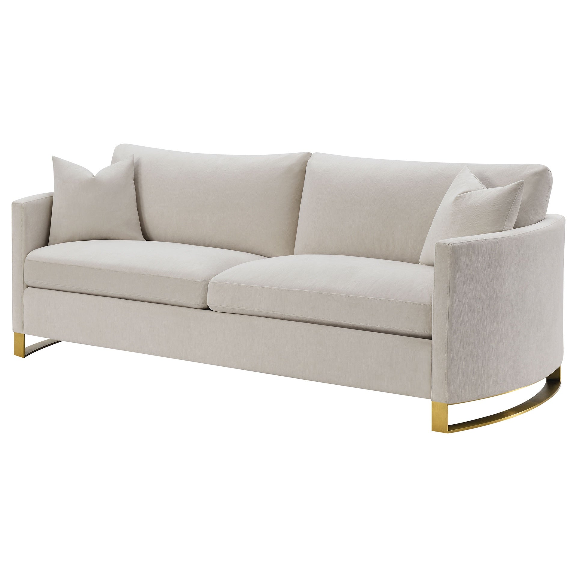 Ulrika Beige Upholstered Cushion Back Sofa