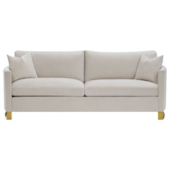 Ulrika Beige Upholstered Cushion Back Sofa