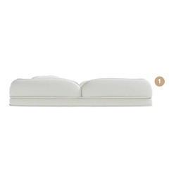 Upholstered  Human Dog Bed for Adults and Pets, Foldable Lazy Sofa Bed with 5 Adjustable Position, Includes 2 Soft Pillows for Bedroom, Living Room, Reading Corner(Off White)