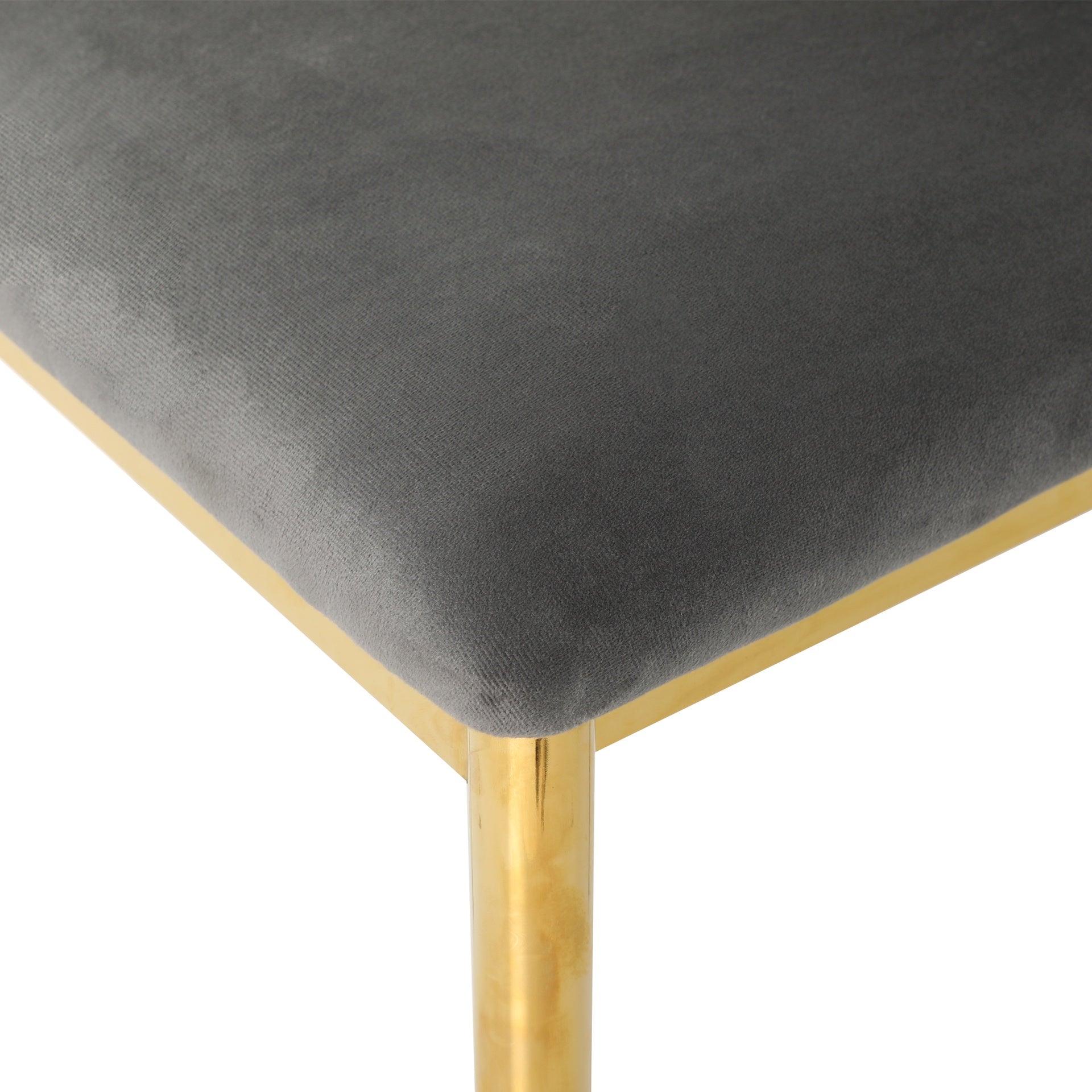 Modern simple Dark gray velvet dining chair, family bedroom stool back student table chair, gold-plated metal chair legs, suitable for dining room kitchen bedroom (set of 2)