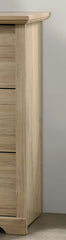 Elara 57"W Light Oak Finish 6-Drawer Dresser with Black Handles