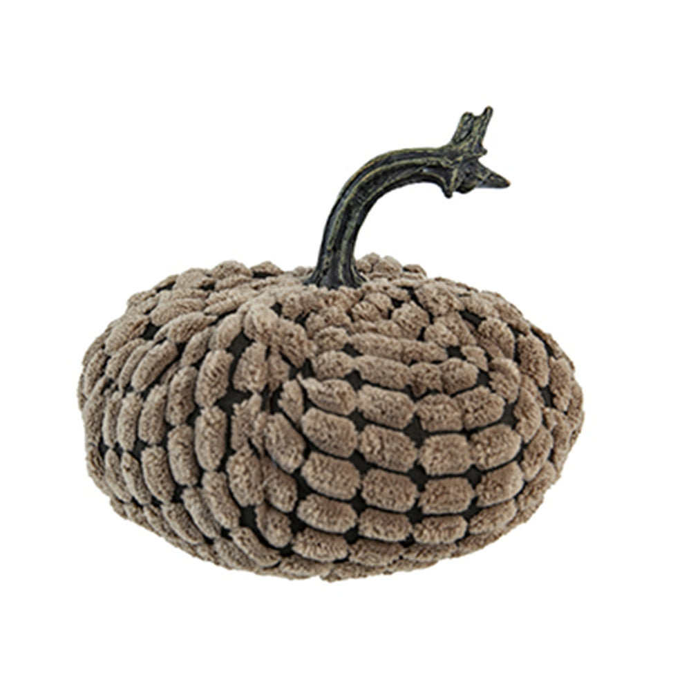 Set of 3, 4.8x4.8x4.8"H Chenille Weighted Pumpkin-Dark Brown, Pumpkin Ornament Decor for Holiday Harvest Festival Fall Festival & Thanksgiving