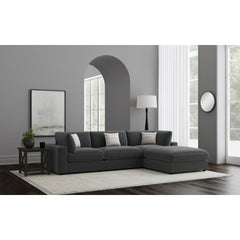 Rhette Charcoal 4-piece Upholstered Sectional with Ottoman
