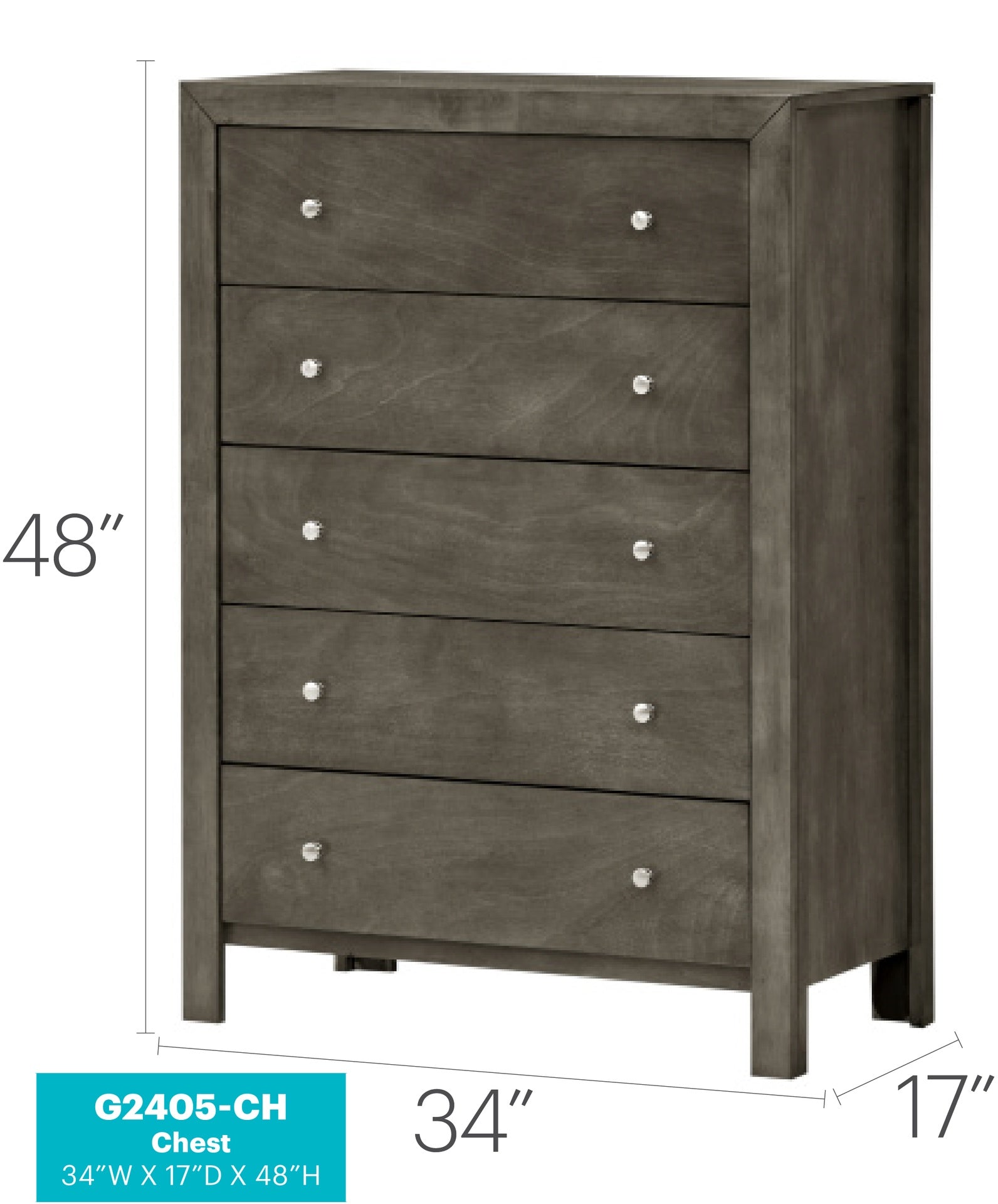 Elegant Transitional Storage Chest In Gray