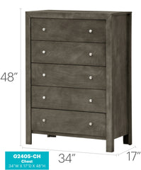 Elegant Transitional Storage Chest In Gray