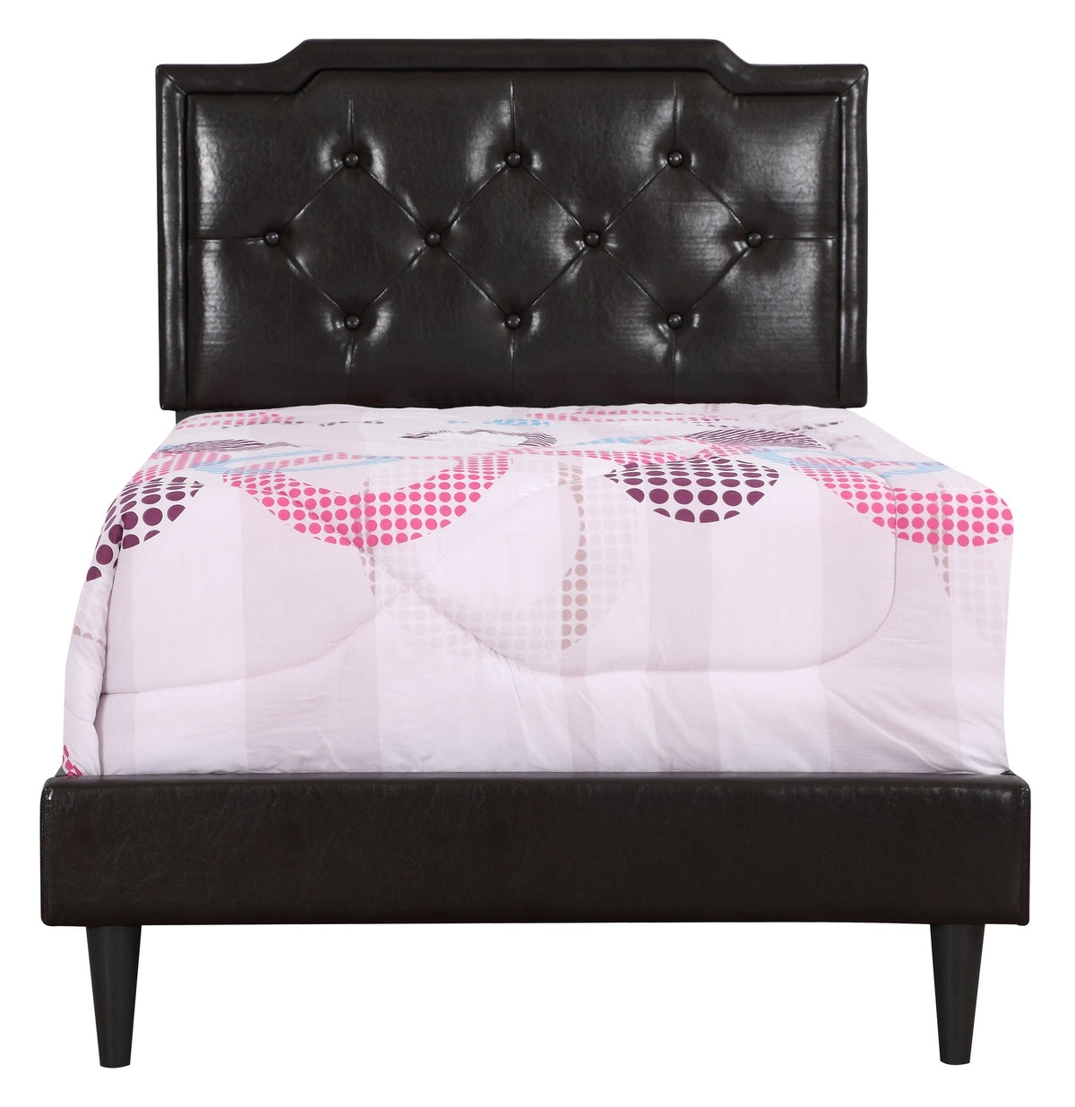 Elegant Twin Bed In Rich Cappuccino Finish
