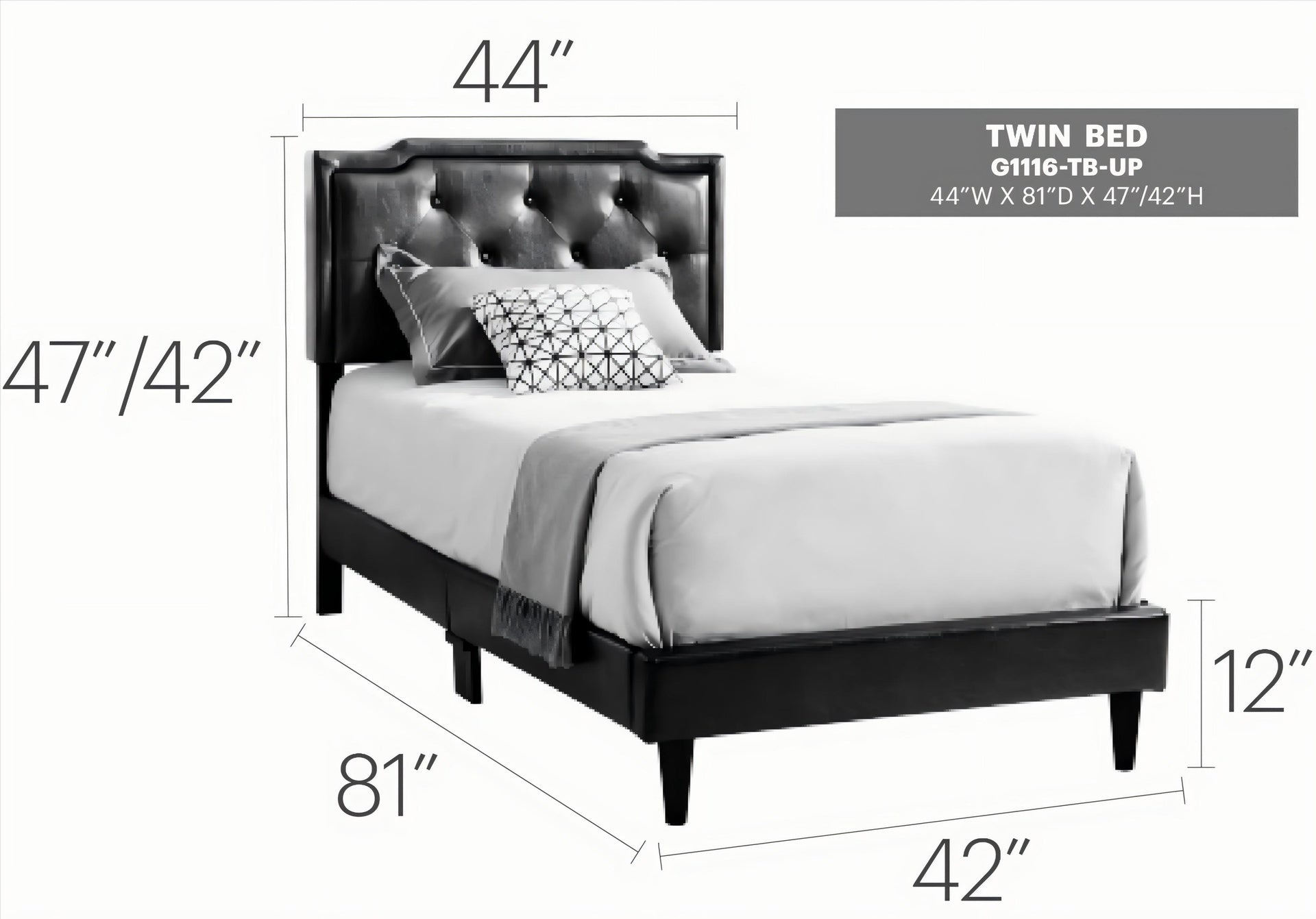 Elegant Twin Bed In Rich Cappuccino Finish