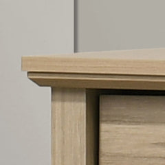 Elettra 57"W Light Oak Finish 6-Drawer Dresser with Black Handles