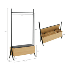 Open Hanging Closet in Light Oak