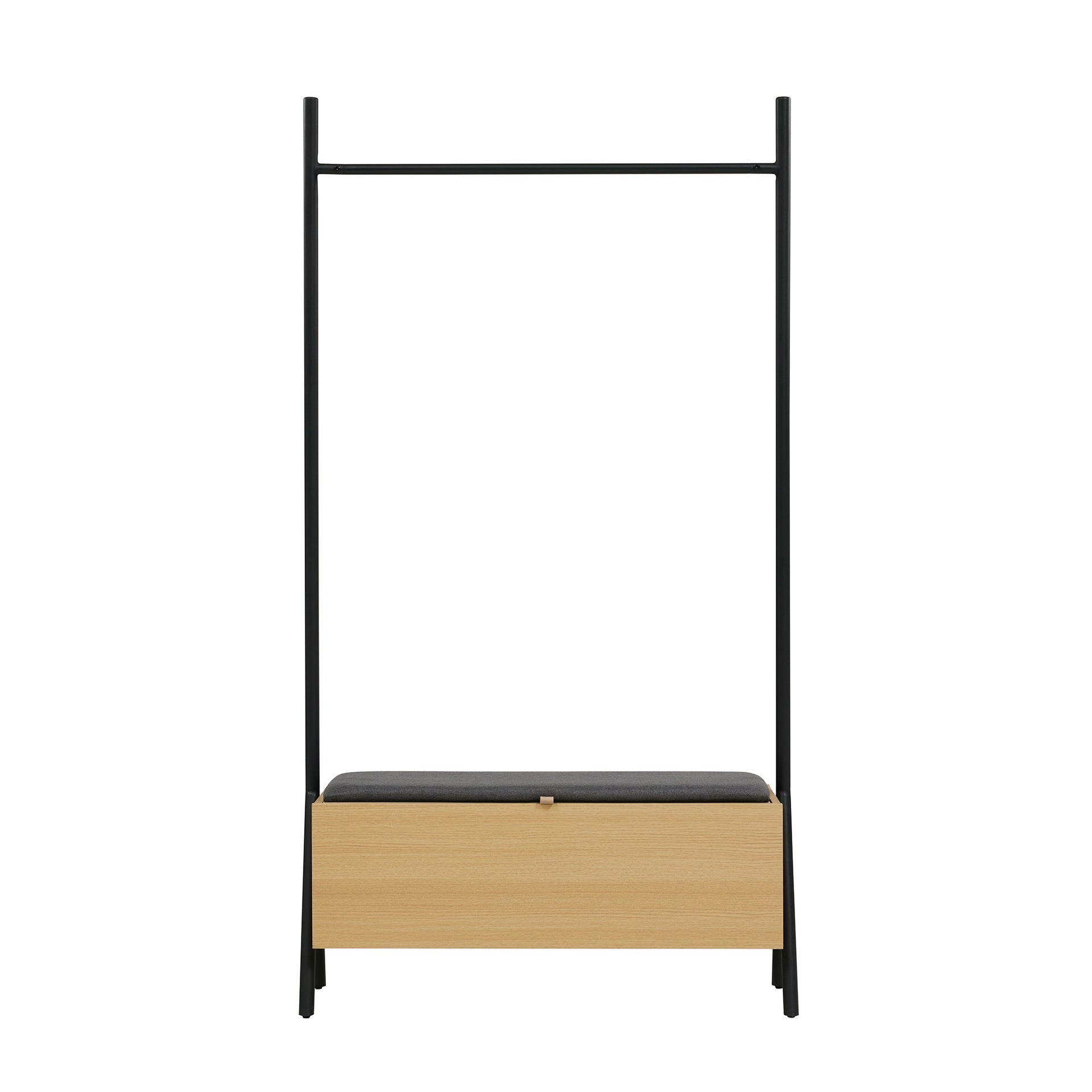 Open Hanging Closet in Light Oak