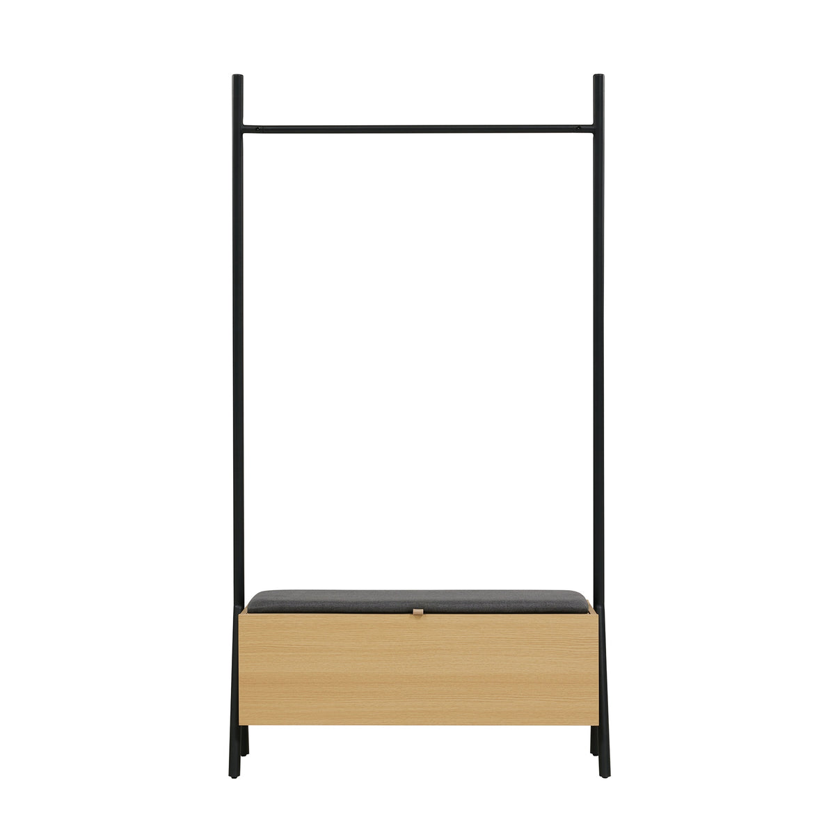 Open Hanging Closet in Light Oak