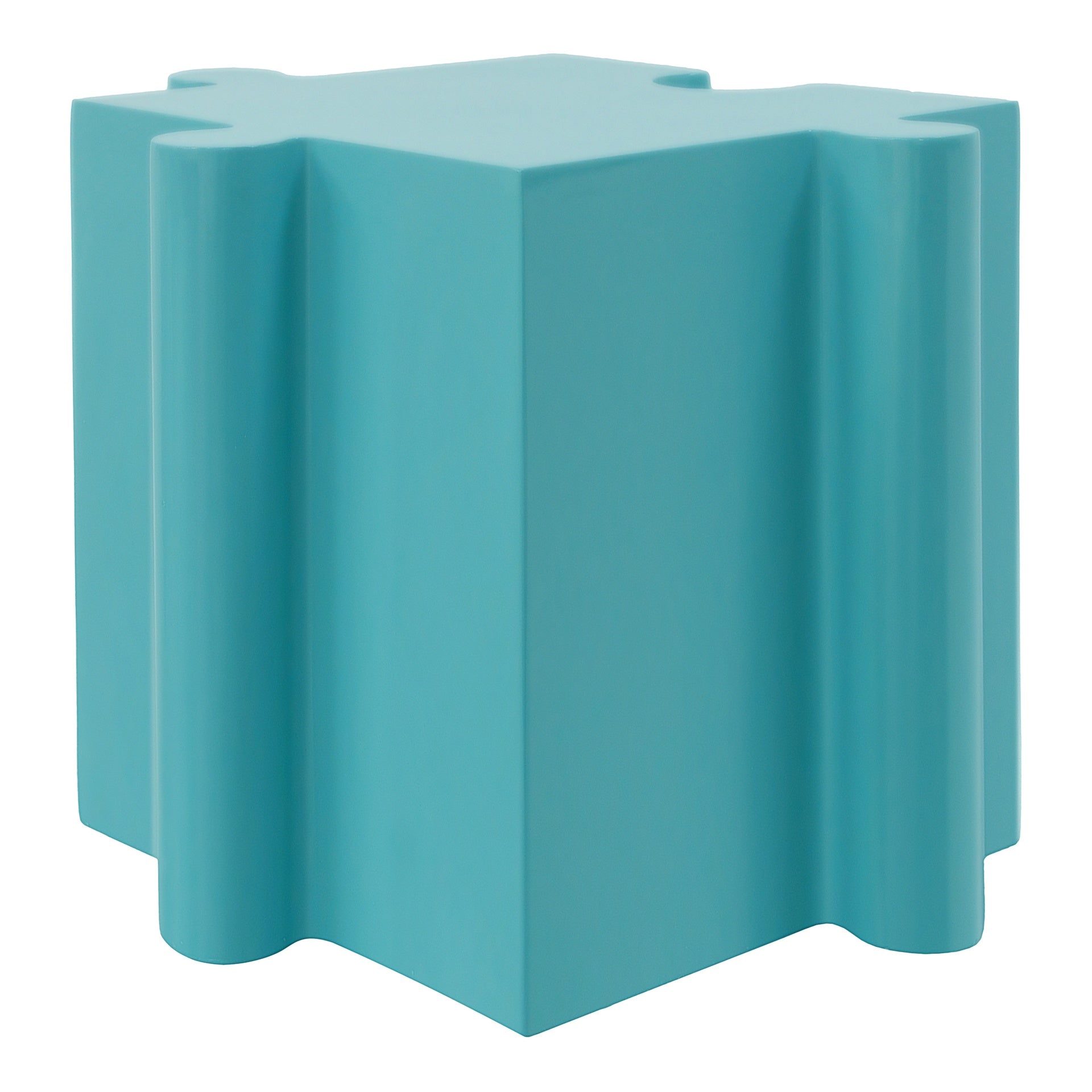 3-Piece Artistic Puzzle Table Set,Modular MGO Side Tables with Interlocking Design (2 Convex & 1 Concave), 200lb Capacity for Indoor & Outdoor,Light Blue & Light Green Color