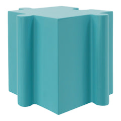 3-Piece Artistic Puzzle Table Set,Modular MGO Side Tables with Interlocking Design (2 Convex & 1 Concave), 200lb Capacity for Indoor & Outdoor,Light Blue & Light Green Color