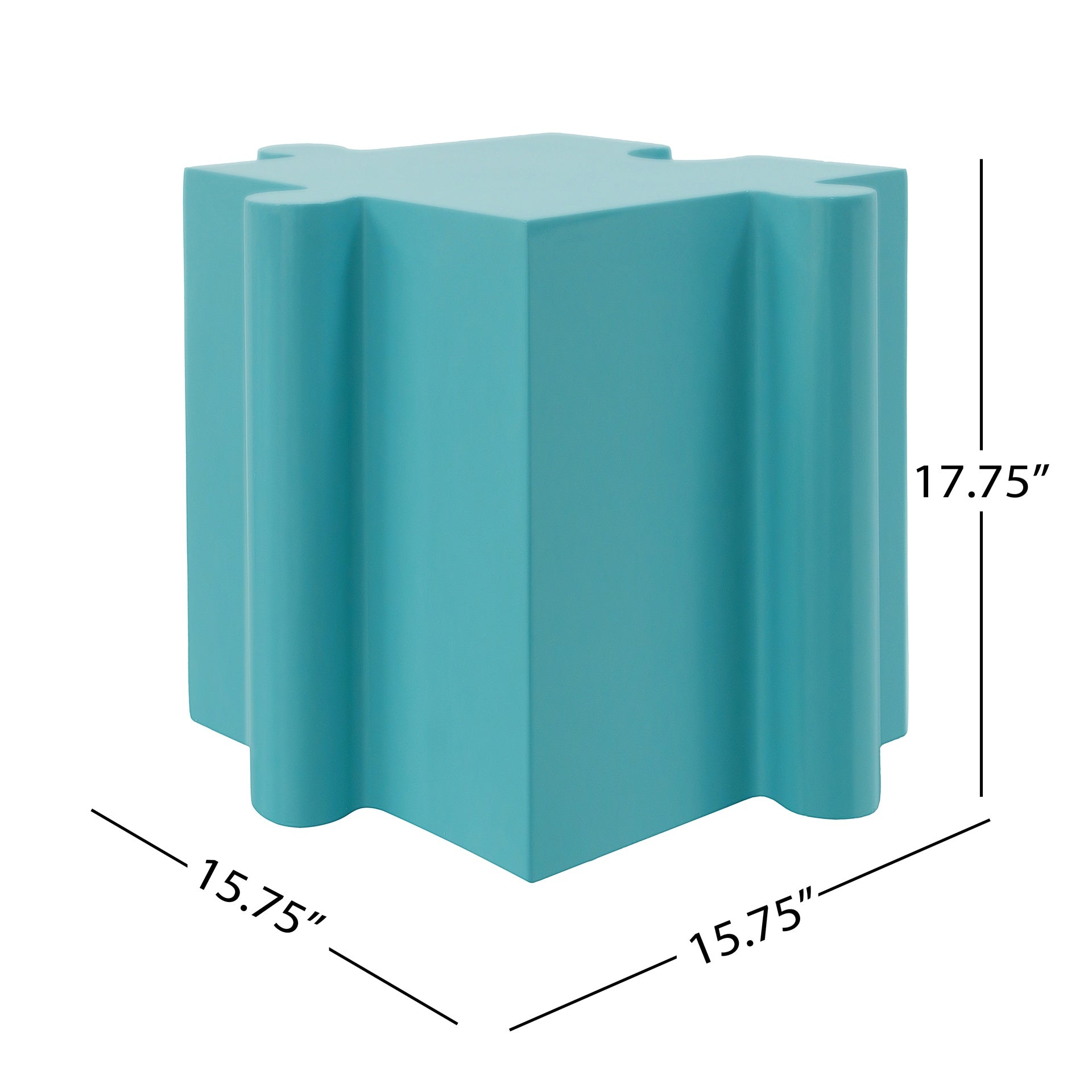 3-Piece Artistic Puzzle Table Set,Modular MGO Side Tables with Interlocking Design (2 Convex & 1 Concave), 200lb Capacity for Indoor & Outdoor,Light Blue & Light Green Color