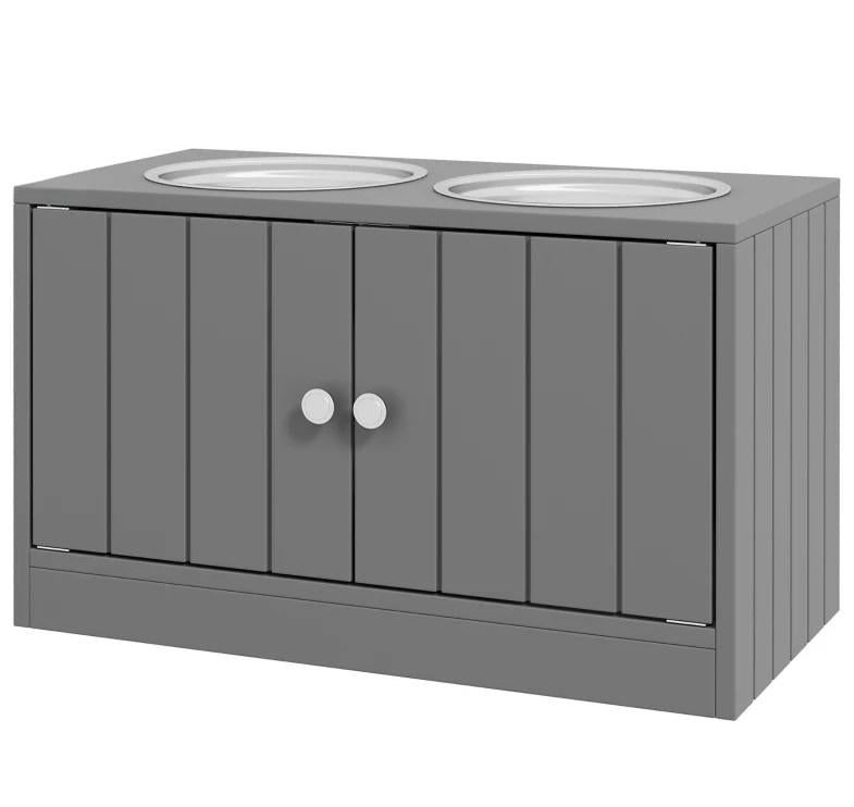 Pet Bowls,Elevated Dog Bowls with Storage Cabinet Containing Large Capacity