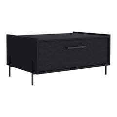 Coffee Table 15.6" H, 1 shelf, 4 legs, Black