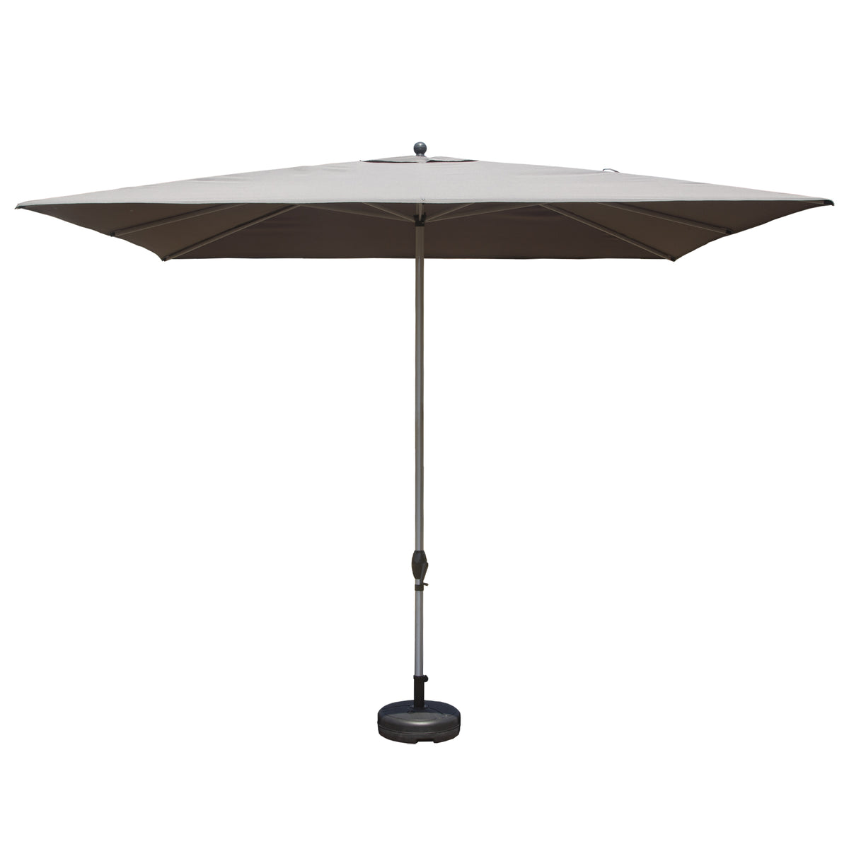 Rectangle Patio Umbrella with Crank Lift and Tilt Function, Grey (Base not included)