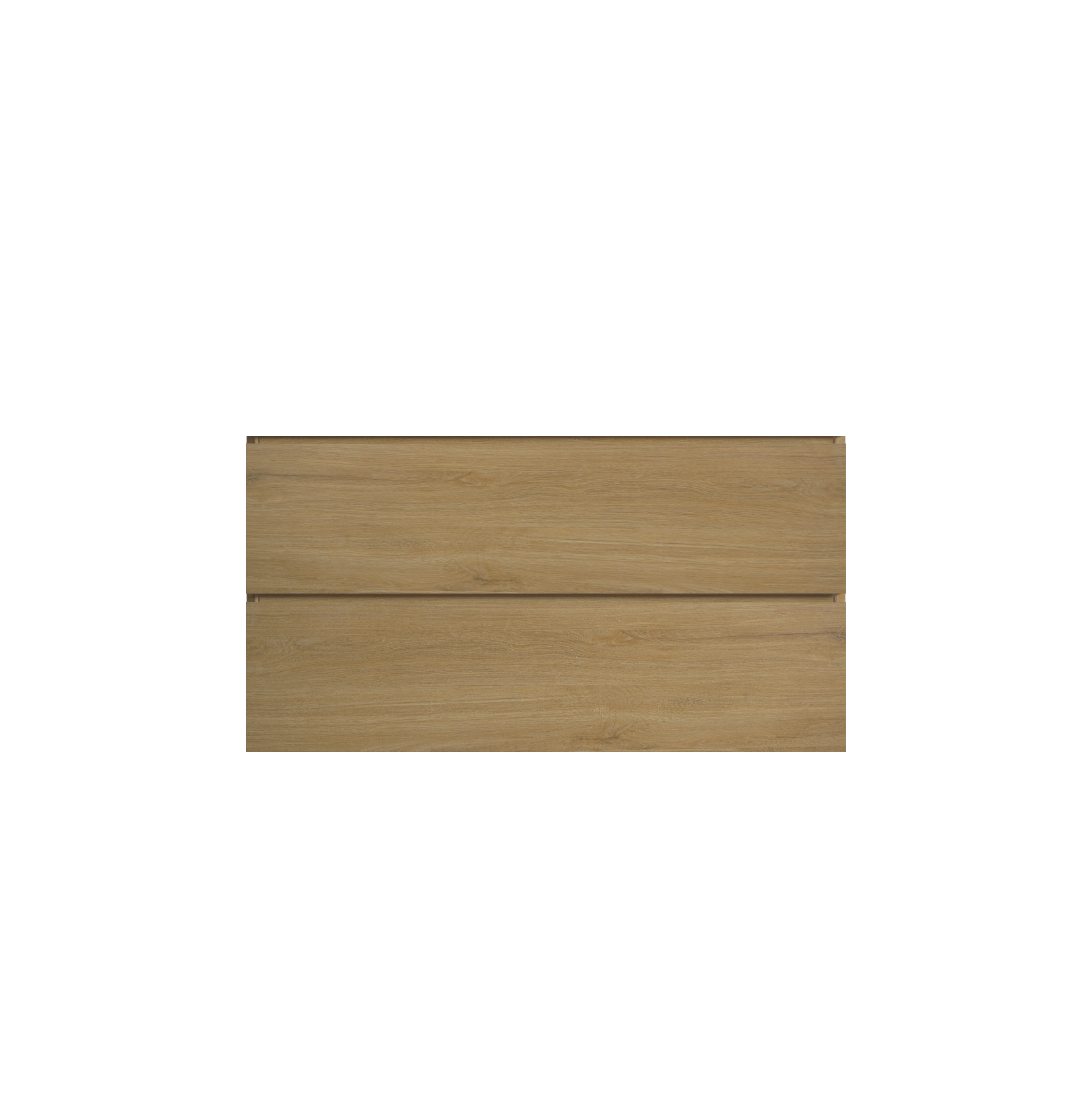 Alice36-106, Wall mount cabinet WITHOUT basin, Natural oak color, with two drawers, Pre-assembled