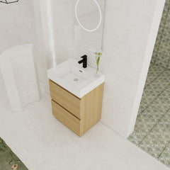 24" Bathroom Vanities with Single Sink Combo, Modern Undermount Bathroom Sink Cabinet with Double drawer, Freestanding Bathroom Sink Cabinet,Engineering wood