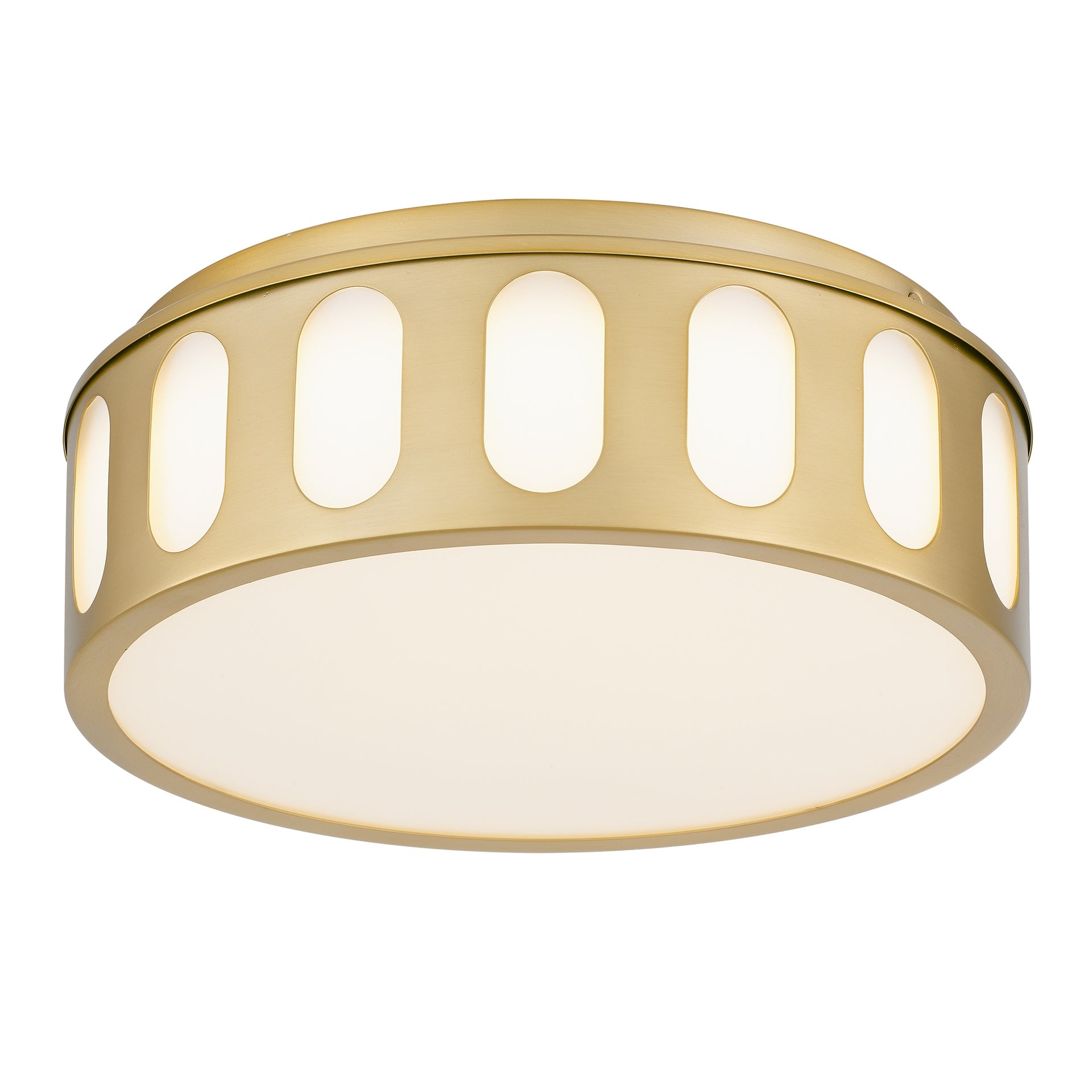 11.25-in Antiuqe Brass LED Flush Mount