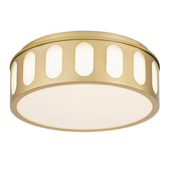 11.25-in Antiuqe Brass LED Flush Mount