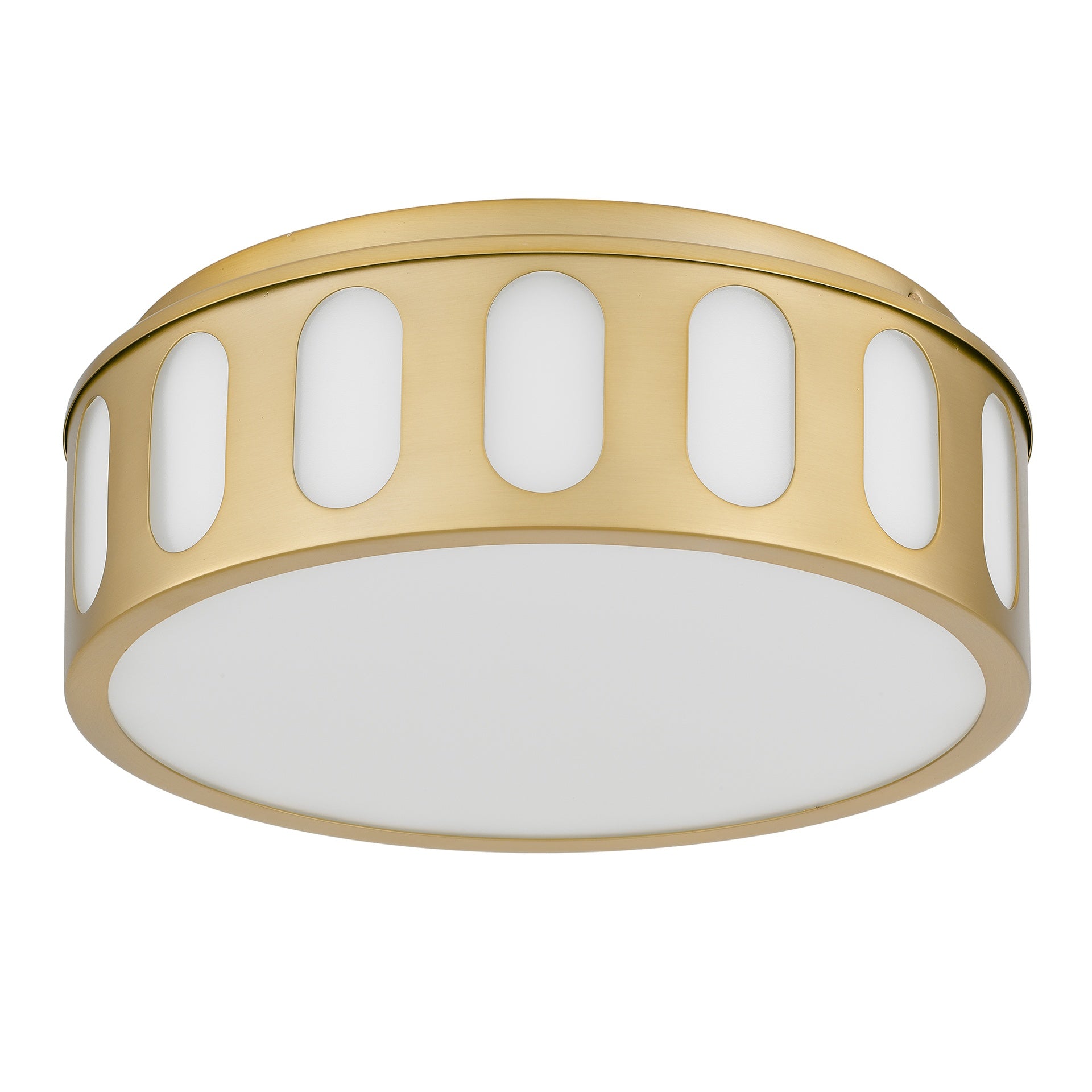 11.25-in Antiuqe Brass LED Flush Mount