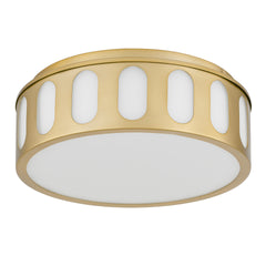 11.25-in Antiuqe Brass LED Flush Mount