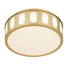 11.25-in Antiuqe Brass LED Flush Mount