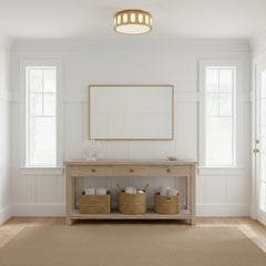 11.25-in Antiuqe Brass LED Flush Mount
