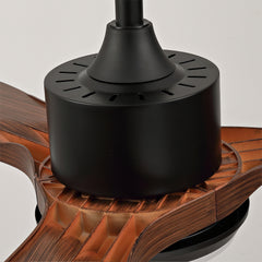 Hot sales 52 Inch Modern Black Ceiling Fan With Light 3 ABS  Blades Remote Control Reversible DC Motor With Dimmable LED