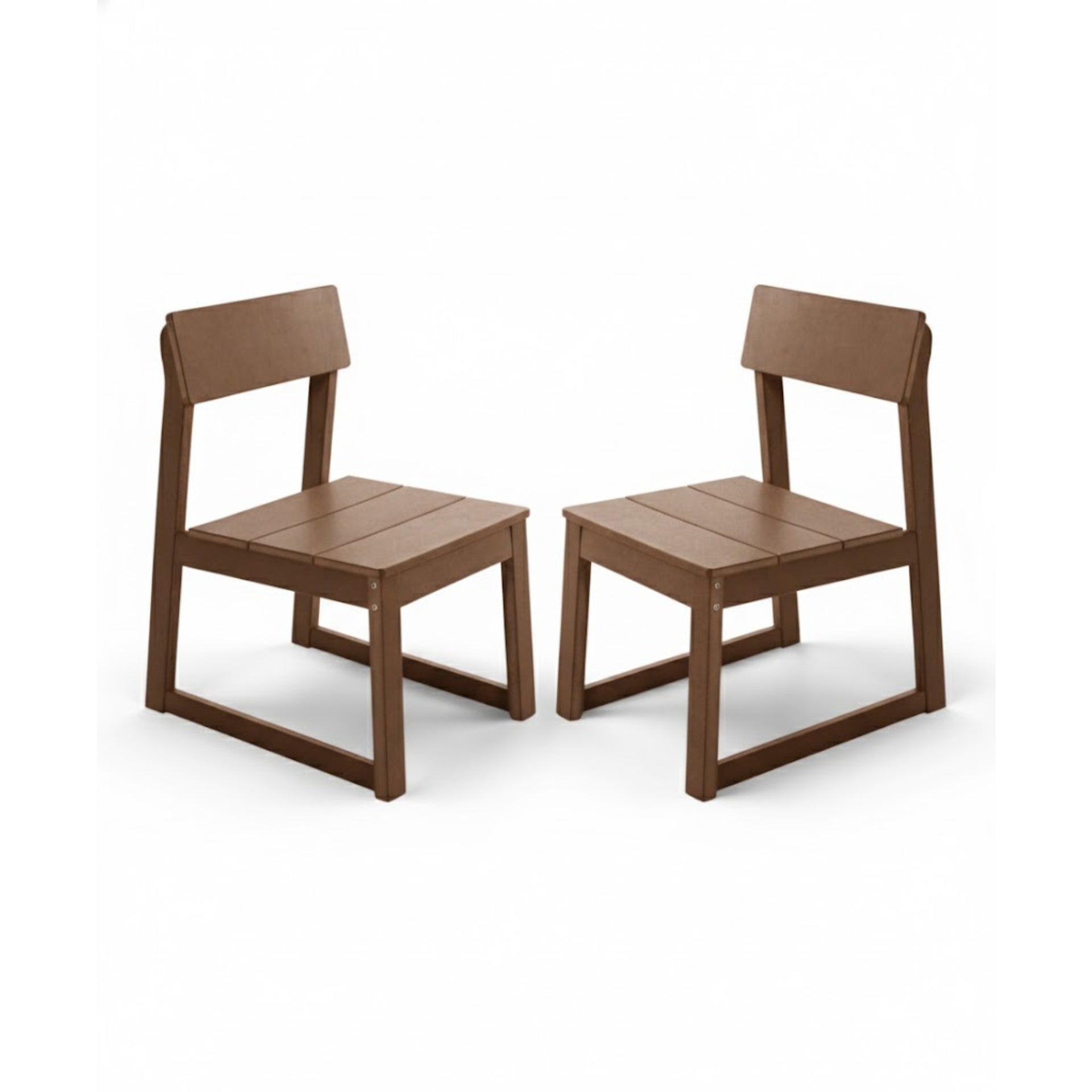 2-Pack Brown HDPE outdoor & garden backres Modernist Designt chairs