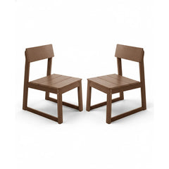 2-Pack Brown HDPE outdoor & garden backres Modernist Designt chairs