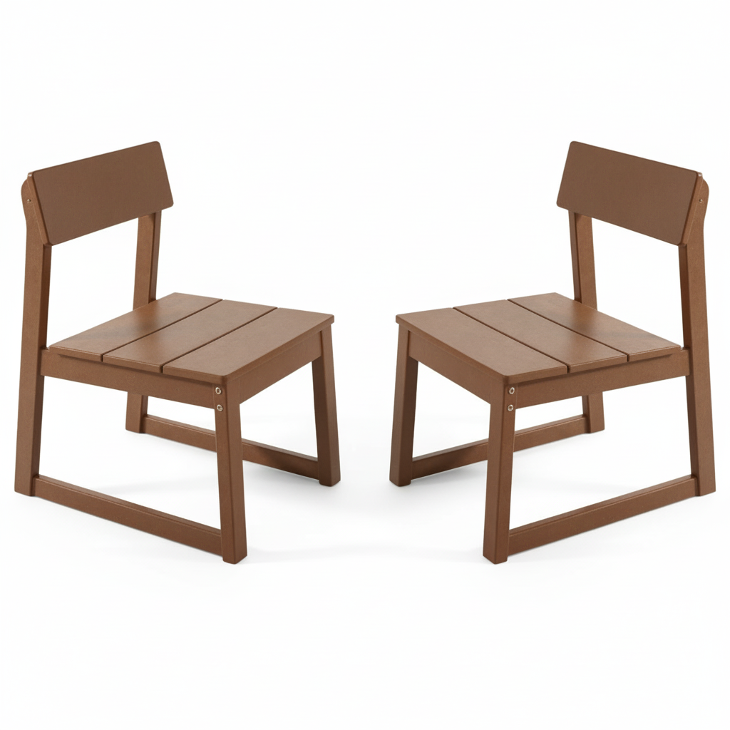2-Pack Brown HDPE outdoor & garden backres Modernist Designt chairs