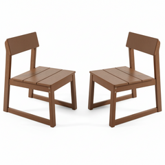 2-Pack Brown HDPE outdoor & garden backres Modernist Designt chairs