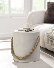 Gene Natural Gray Finish Fiber Concrete Accent Table