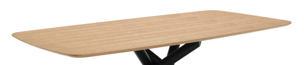 Lawton Natural & Black Finish Dining Table