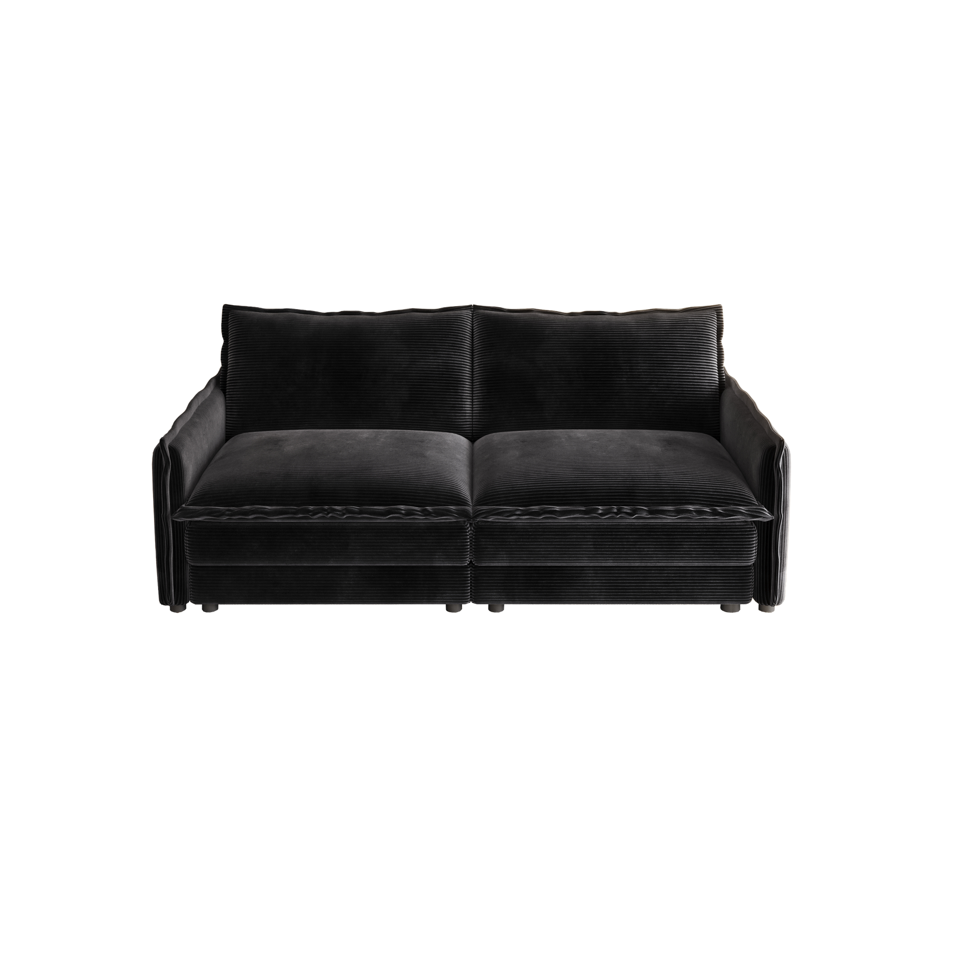 Corduroy Fabric Loveseat Sofa Couch for Living Room, Upholstered Large Size Deep Seat 2-Seat Sofa with 2 Pillow
