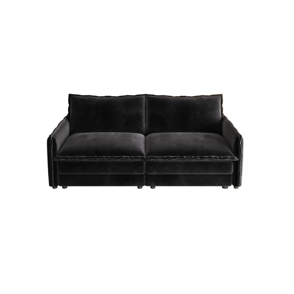 Corduroy Fabric Loveseat Sofa Couch for Living Room, Upholstered Large Size Deep Seat 2-Seat Sofa with 2 Pillow