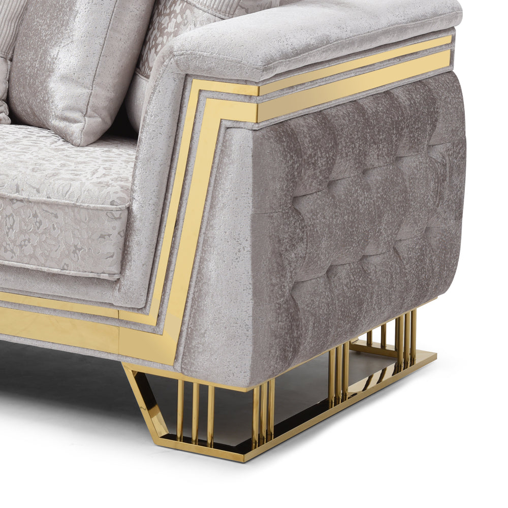 Rebecca G00195A-S Sofa , Shiny Silver