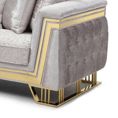 Rebecca G00195A-S Sofa , Shiny Silver