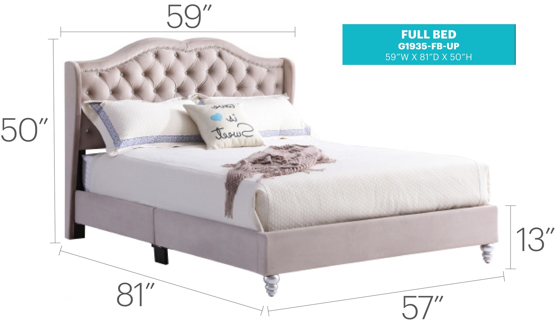 Elegant Transitional Full Upholstered Bed