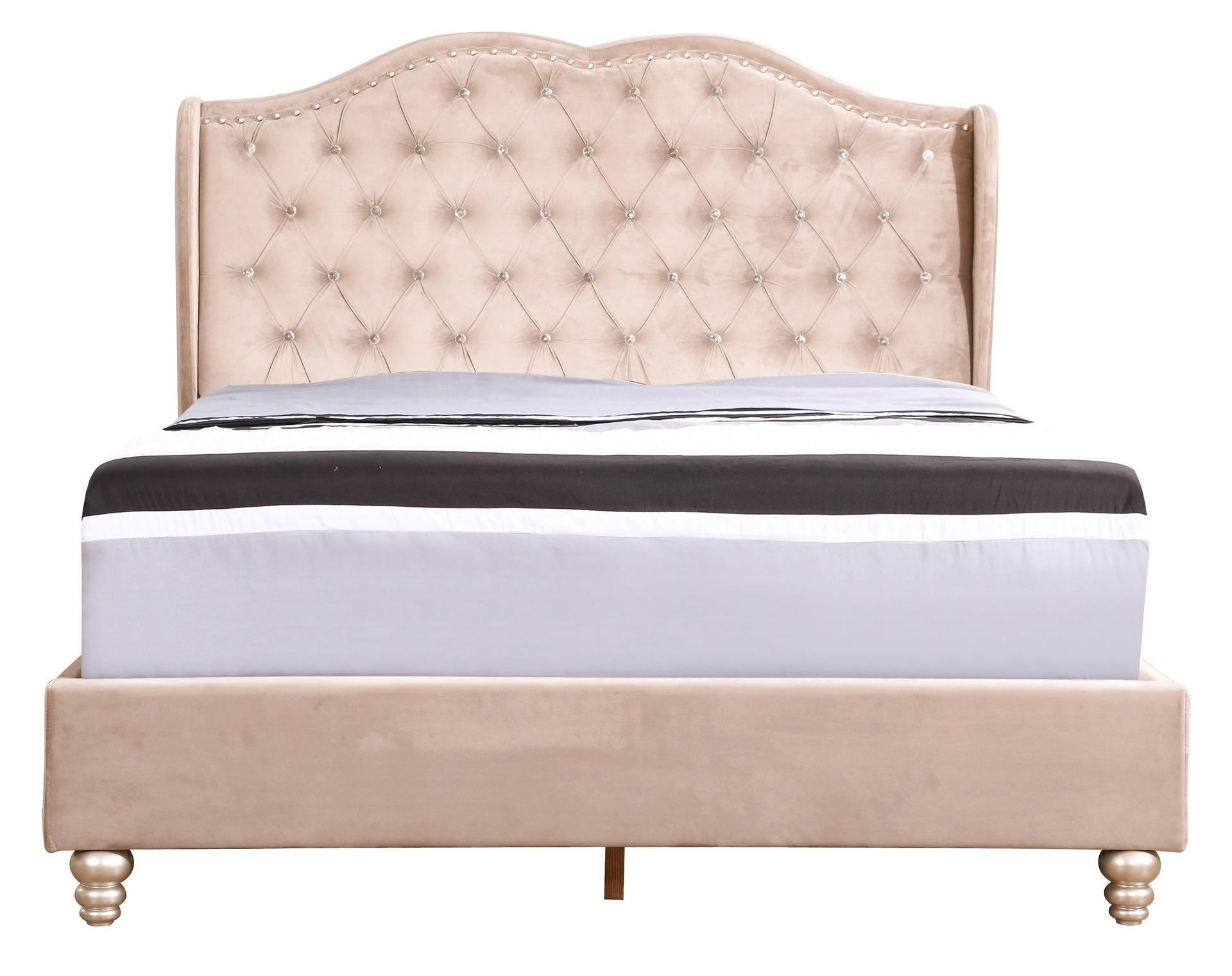 Elegant Transitional Full Upholstered Bed