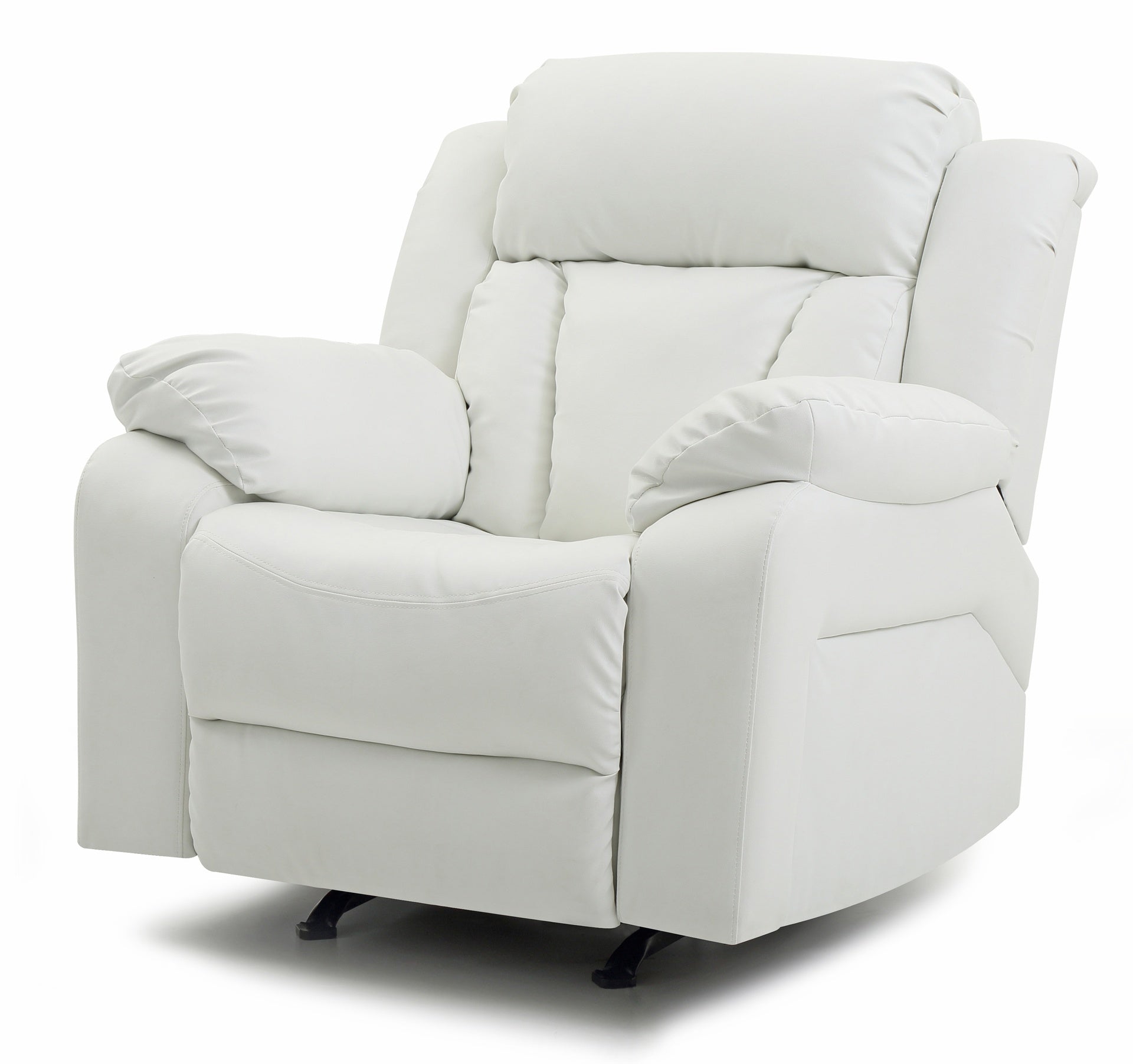 Elegant White Recliner With Padded Arms