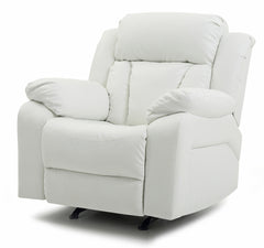 Elegant White Recliner With Padded Arms