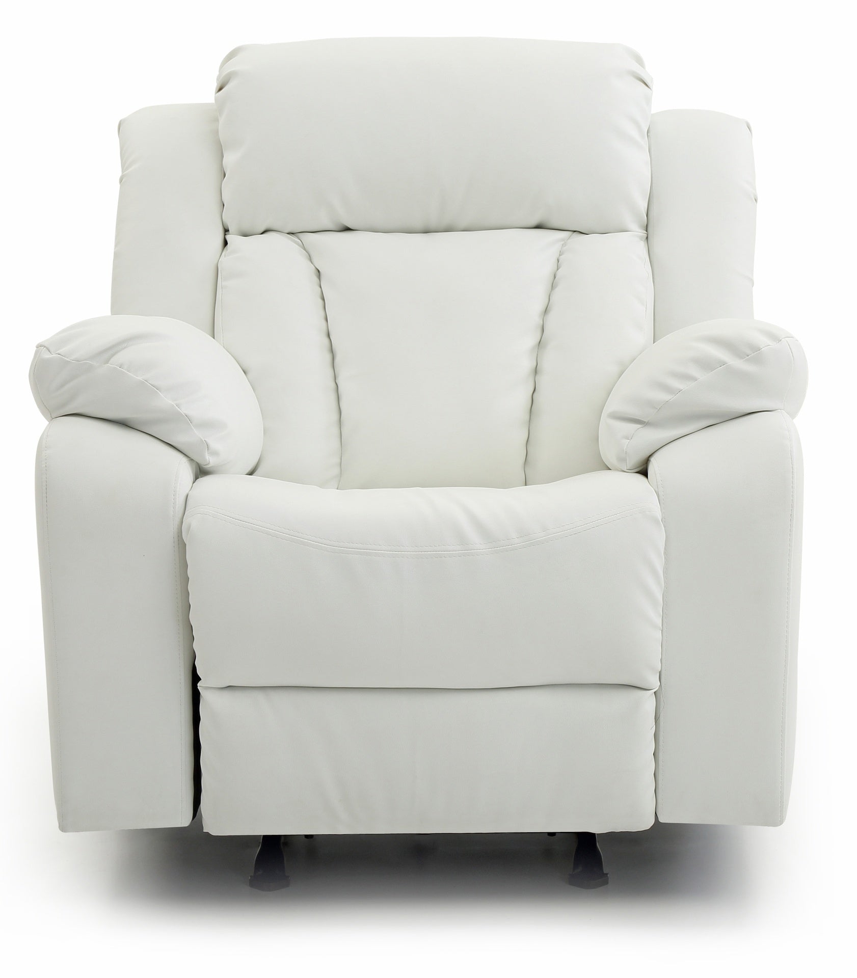 Elegant White Recliner With Padded Arms