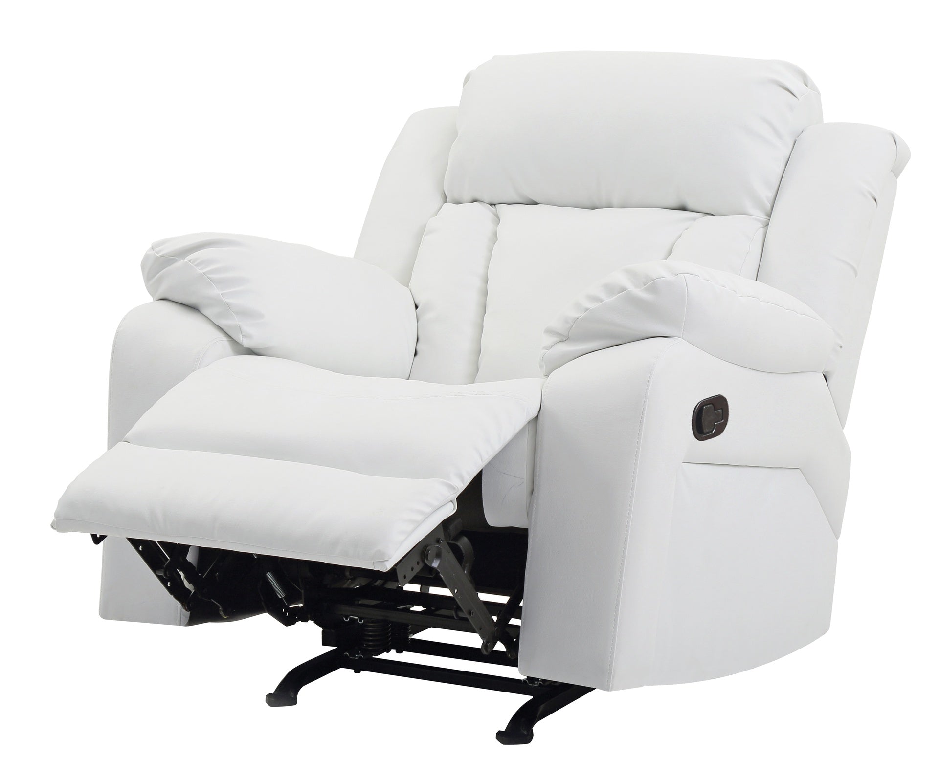 Elegant White Recliner With Padded Arms