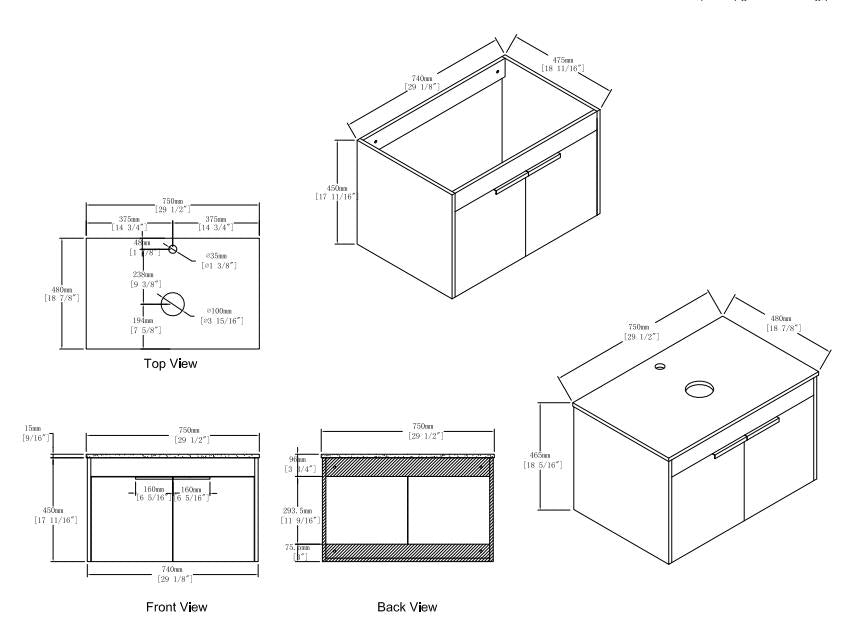 30 inch Bathroom Vanity Without Top